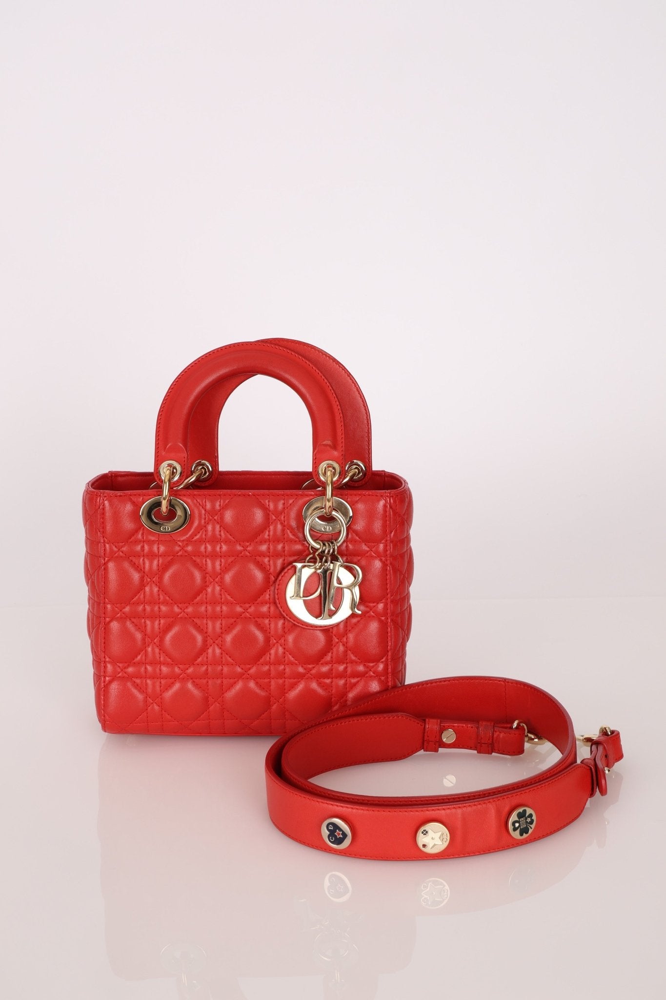 Dior 2018 Ruby Calfskin Cannage My ABCDior Small Lady - FashioNica