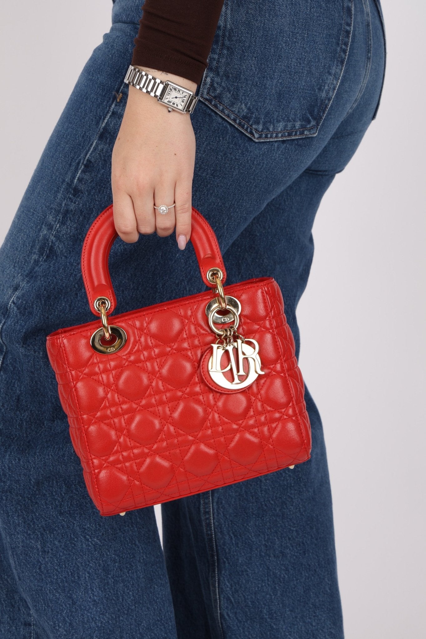 Dior 2018 Ruby Calfskin Cannage My ABCDior Small Lady - FashioNica