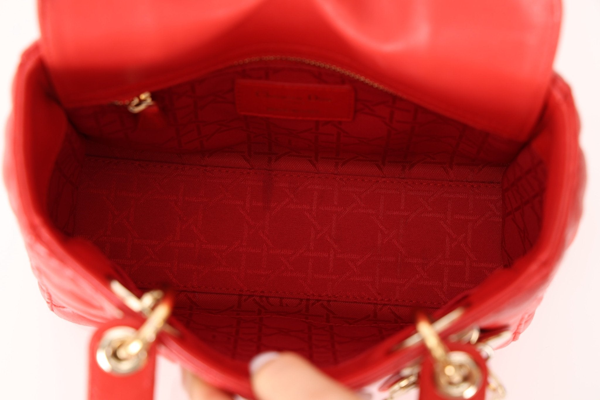 Dior 2018 Ruby Calfskin Cannage My ABCDior Small Lady - FashioNica