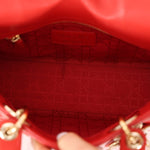 Dior 2018 Ruby Calfskin Cannage My ABCDior Small Lady - FashioNica
