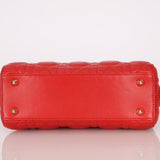 Dior 2018 Ruby Calfskin Cannage My ABCDior Small Lady - FashioNica