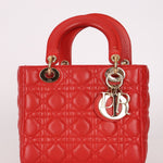 Dior 2018 Ruby Calfskin Cannage My ABCDior Small Lady - FashioNica