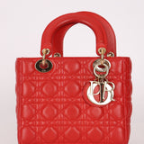 Dior 2018 Ruby Calfskin Cannage My ABCDior Small Lady - FashioNica