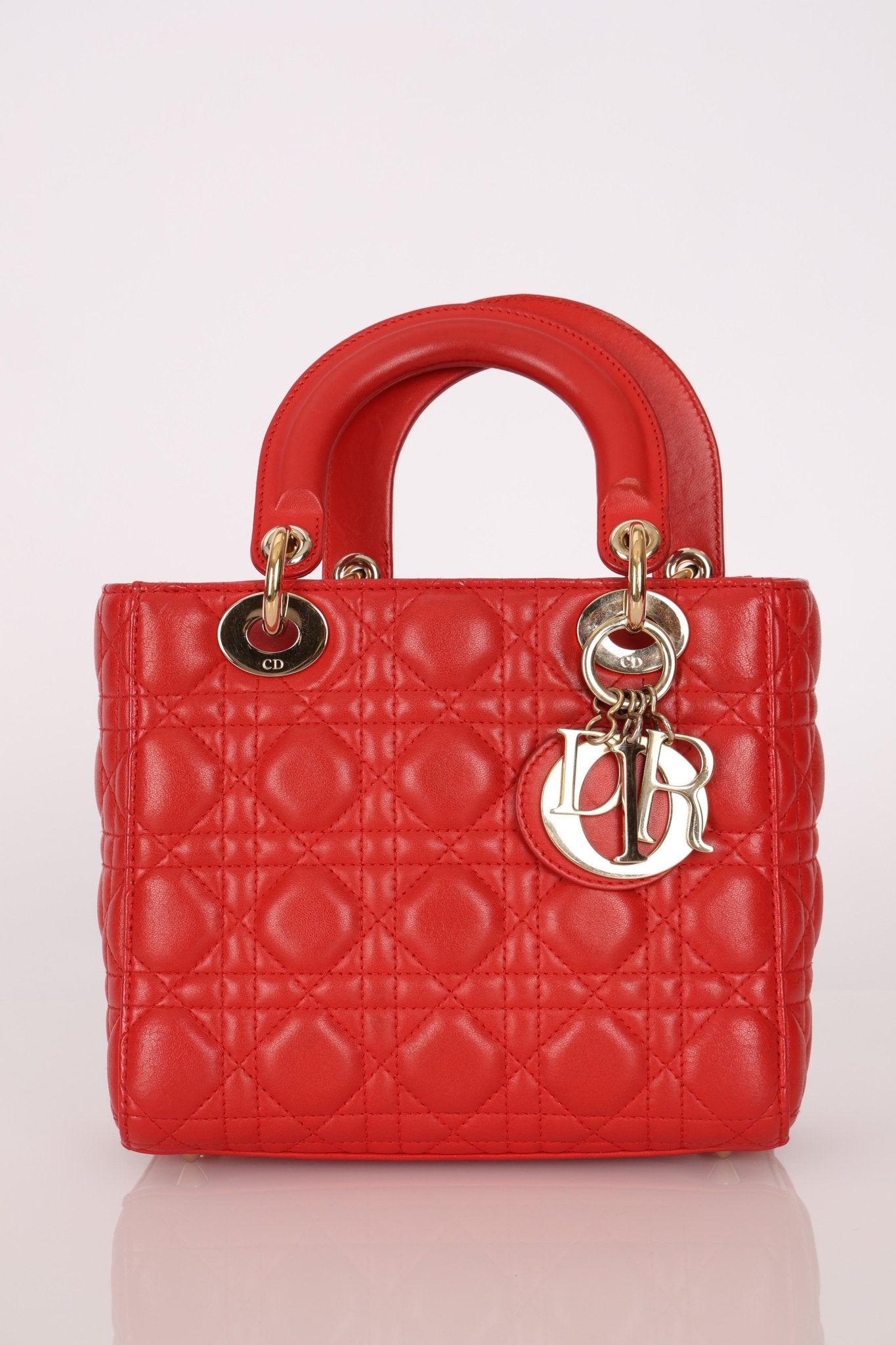 Dior 2018 Ruby Calfskin Cannage My ABCDior Small Lady - FashioNica
