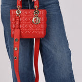 Dior 2018 Ruby Calfskin Cannage My ABCDior Small Lady - FashioNica