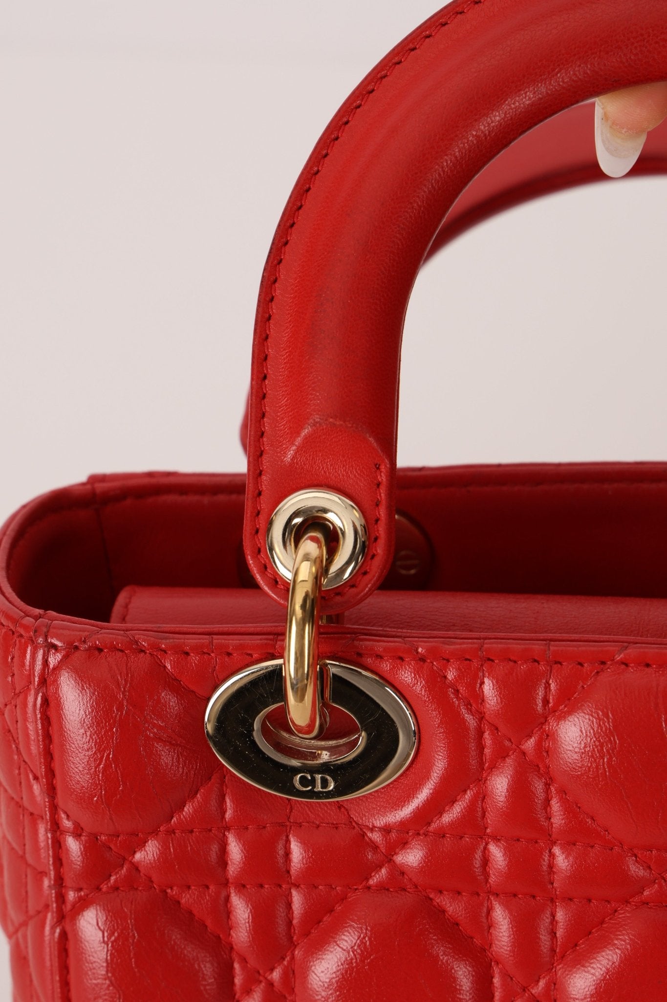 Dior 2018 Ruby Calfskin Cannage My ABCDior Small Lady - FashioNica