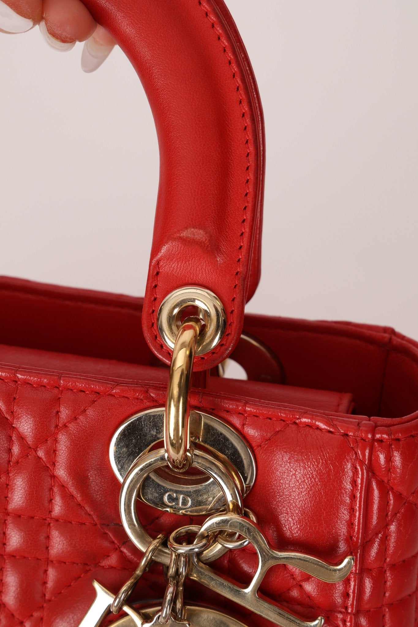 Dior 2018 Ruby Calfskin Cannage My ABCDior Small Lady - FashioNica