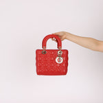 Dior 2018 Ruby Calfskin Cannage My ABCDior Small Lady - FashioNica