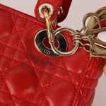 Dior 2018 Ruby Calfskin Cannage My ABCDior Small Lady - FashioNica