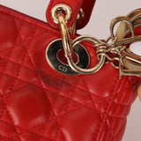 Dior 2018 Ruby Calfskin Cannage My ABCDior Small Lady - FashioNica