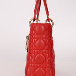 Dior 2018 Ruby Calfskin Cannage My ABCDior Small Lady - FashioNica