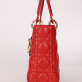 Dior 2018 Ruby Calfskin Cannage My ABCDior Small Lady - FashioNica