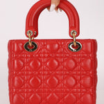 Dior 2018 Ruby Calfskin Cannage My ABCDior Small Lady - FashioNica