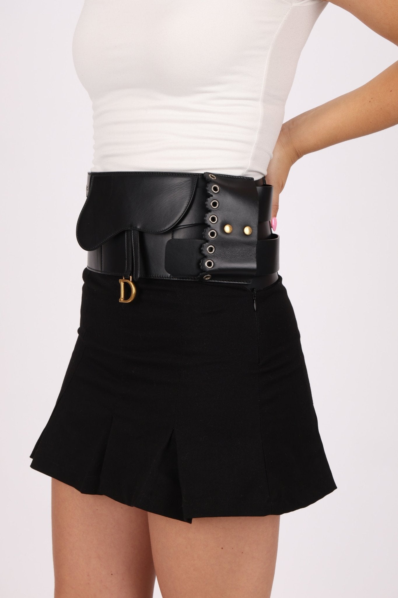 Dior 2018 Saddle Grommet Wide Belt 75 - FashioNica