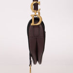 Dior 2019 Bordeaux Grain Mini Saddle GHW w/ Dior Guitar Strap - FashioNica