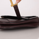 Dior 2019 Bordeaux Grain Mini Saddle GHW w/ Dior Guitar Strap - FashioNica