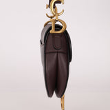 Dior 2019 Bordeaux Grain Mini Saddle GHW w/ Dior Guitar Strap - FashioNica