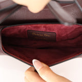 Dior 2019 Bordeaux Grain Mini Saddle GHW w/ Dior Guitar Strap - FashioNica