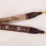 Dior 2019 Bordeaux Grain Mini Saddle GHW w/ Dior Guitar Strap - FashioNica
