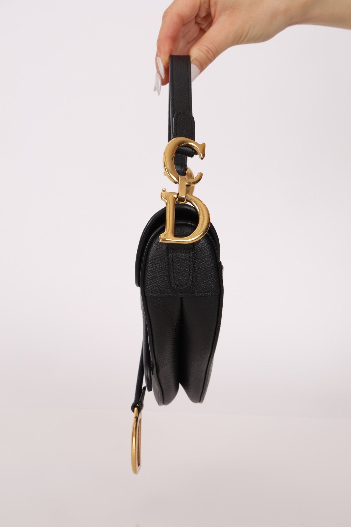 Dior 2019 Grained Leather Mini Saddle w/ Guitar Strap - FashioNica