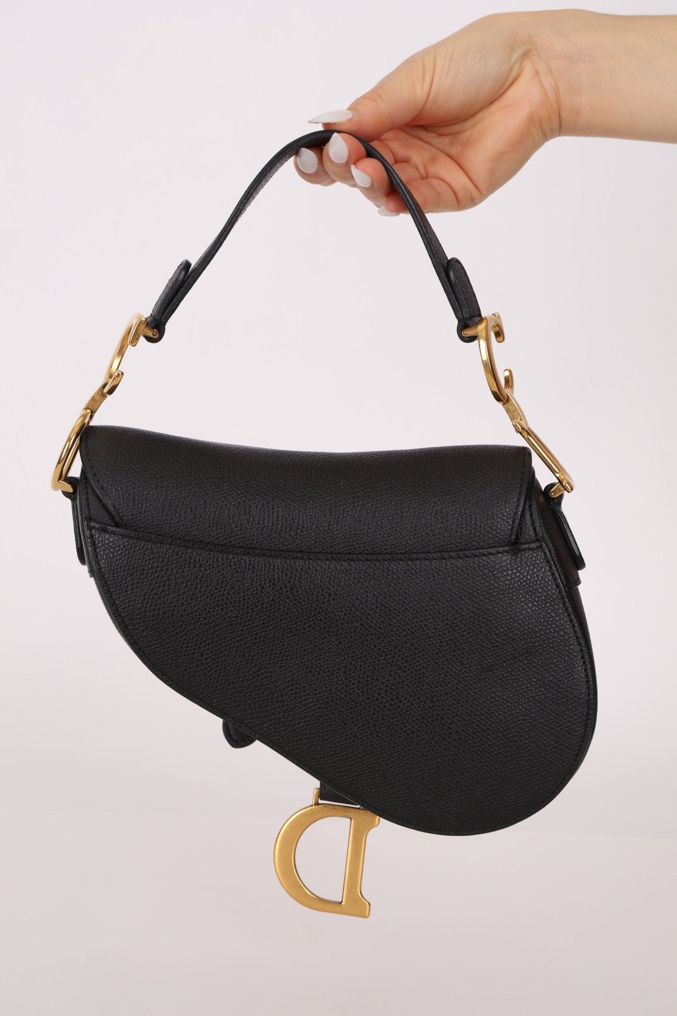 Dior 2019 Grained Leather Mini Saddle w/ Guitar Strap - FashioNica