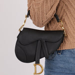 Dior 2019 Grained Leather Mini Saddle w/ Guitar Strap - FashioNica