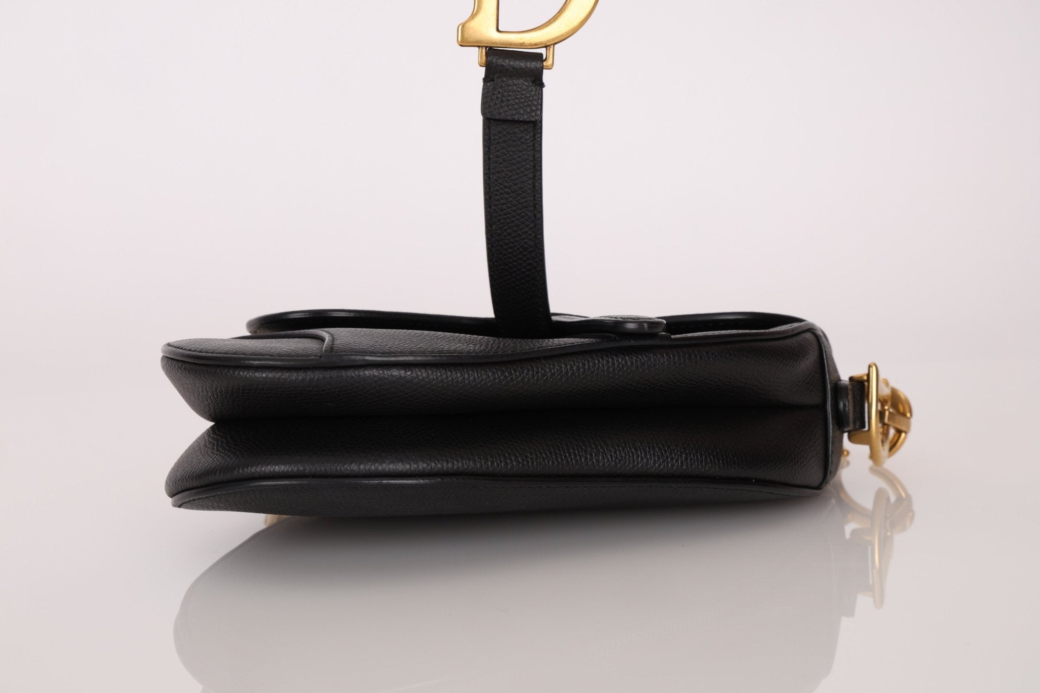 Dior 2019 Grained Leather Mini Saddle w/ Guitar Strap - FashioNica