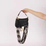 Dior 2019 Grained Leather Mini Saddle w/ Guitar Strap - FashioNica
