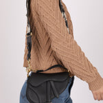 Dior 2019 Grained Leather Mini Saddle w/ Guitar Strap - FashioNica