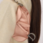 Dior 2019 Light Pink Satin Mini Saddle Bag - FashioNica