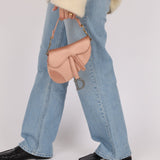 Dior 2019 Light Pink Satin Mini Saddle Bag - FashioNica
