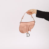 Dior 2019 Light Pink Satin Mini Saddle Bag - FashioNica