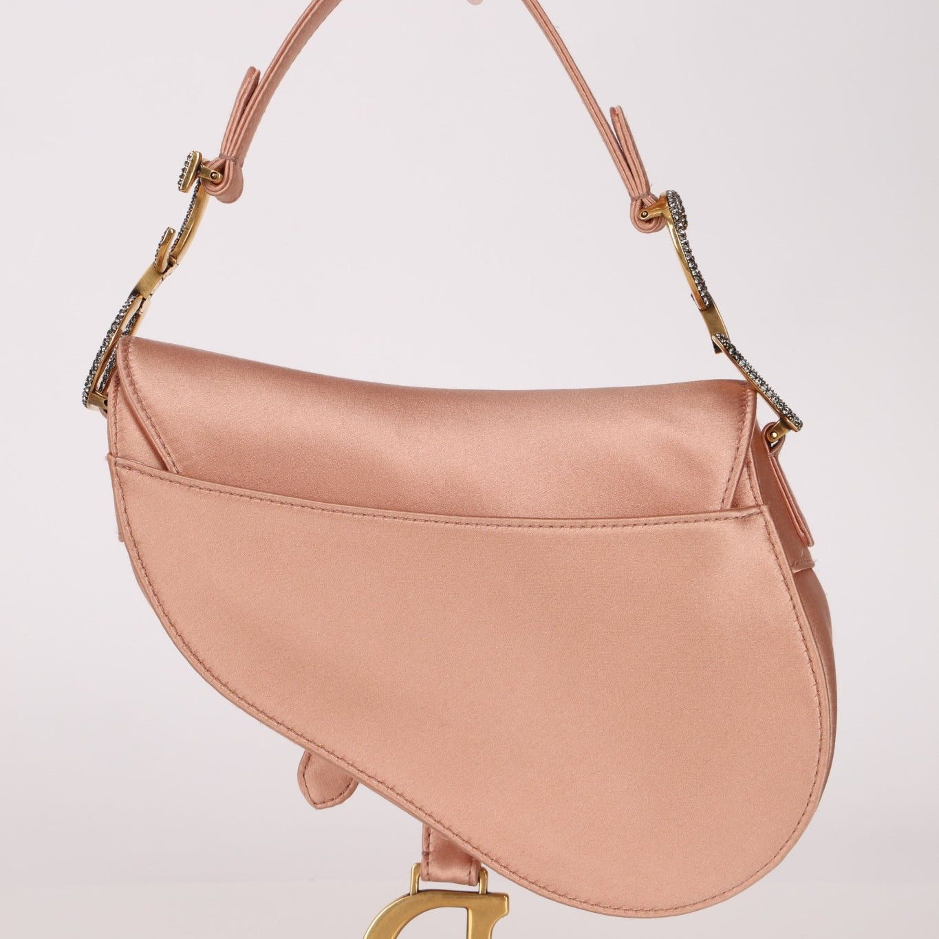 Dior 2019 Light Pink Satin Mini Saddle Bag - FashioNica