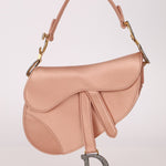 Dior 2019 Light Pink Satin Mini Saddle Bag - FashioNica