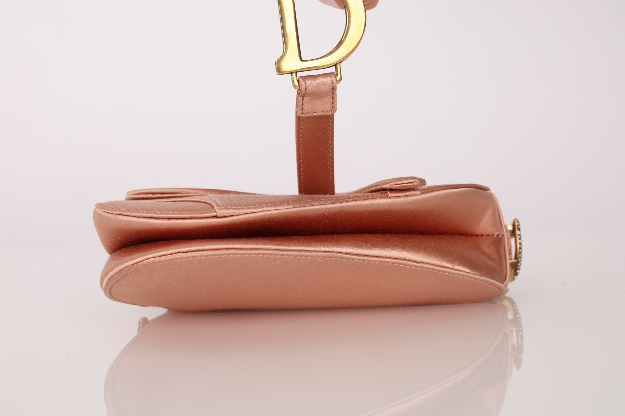 Dior 2019 Light Pink Satin Mini Saddle Bag - FashioNica
