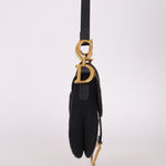 Dior 2019 Oblique Black Medium Saddle w Dior Guitar Strap - FashioNica