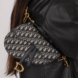Dior 2019 Oblique Medium Saddle with Dior Guitar Strap - FashioNica