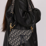 Dior 2019 Oblique Medium Saddle with Dior Guitar Strap - FashioNica