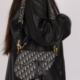 Dior 2019 Oblique Medium Saddle with Dior Guitar Strap - FashioNica