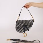 Dior 2019 Oblique Medium Saddle with Dior Guitar Strap - FashioNica