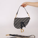 Dior 2019 Oblique Medium Saddle with Dior Guitar Strap - FashioNica