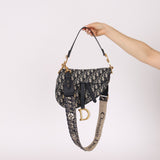 Dior 2019 Oblique Medium Saddle with Dior Guitar Strap - FashioNica