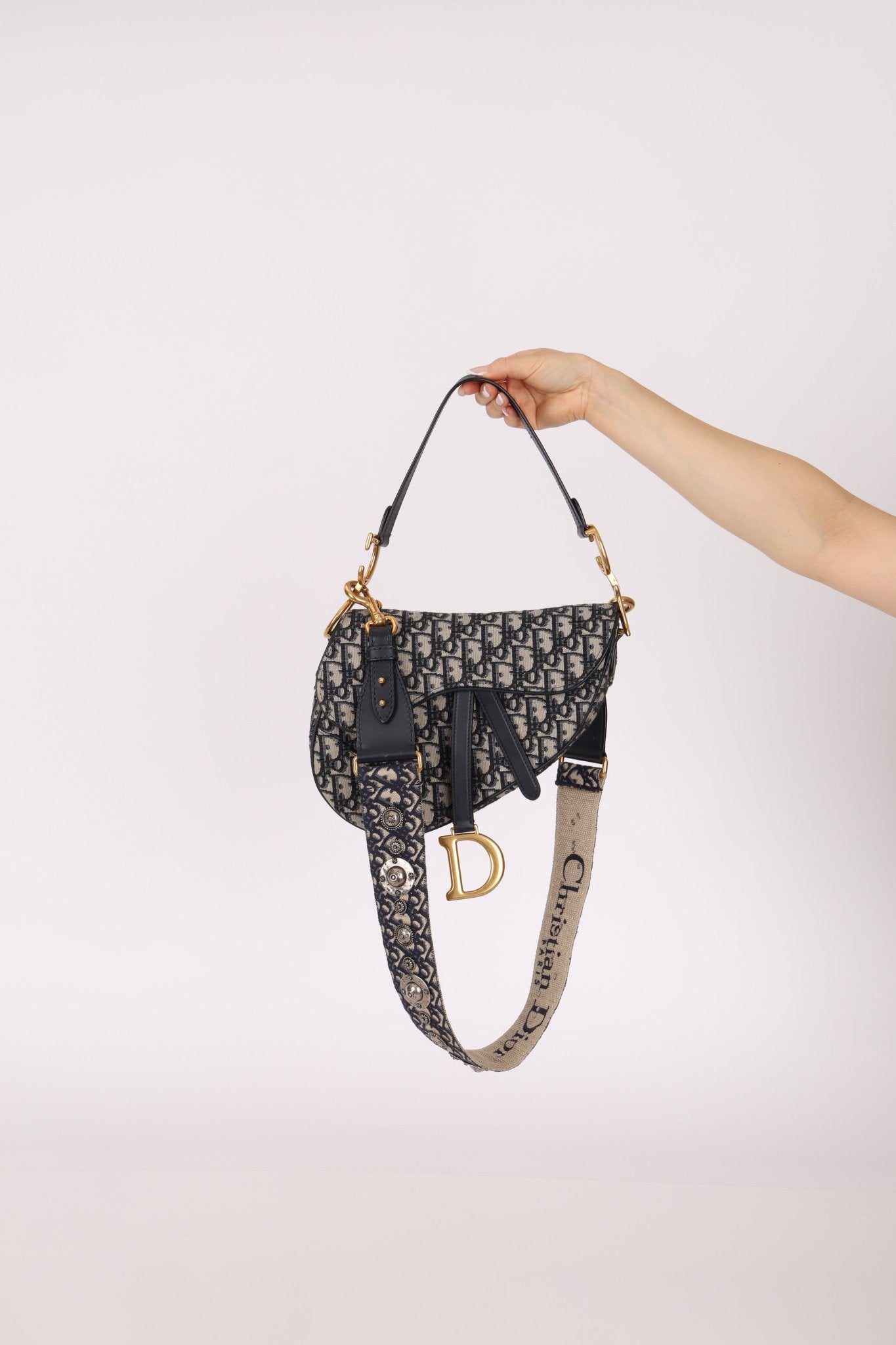 Dior 2019 Oblique Medium Saddle with Dior Guitar Strap - FashioNica