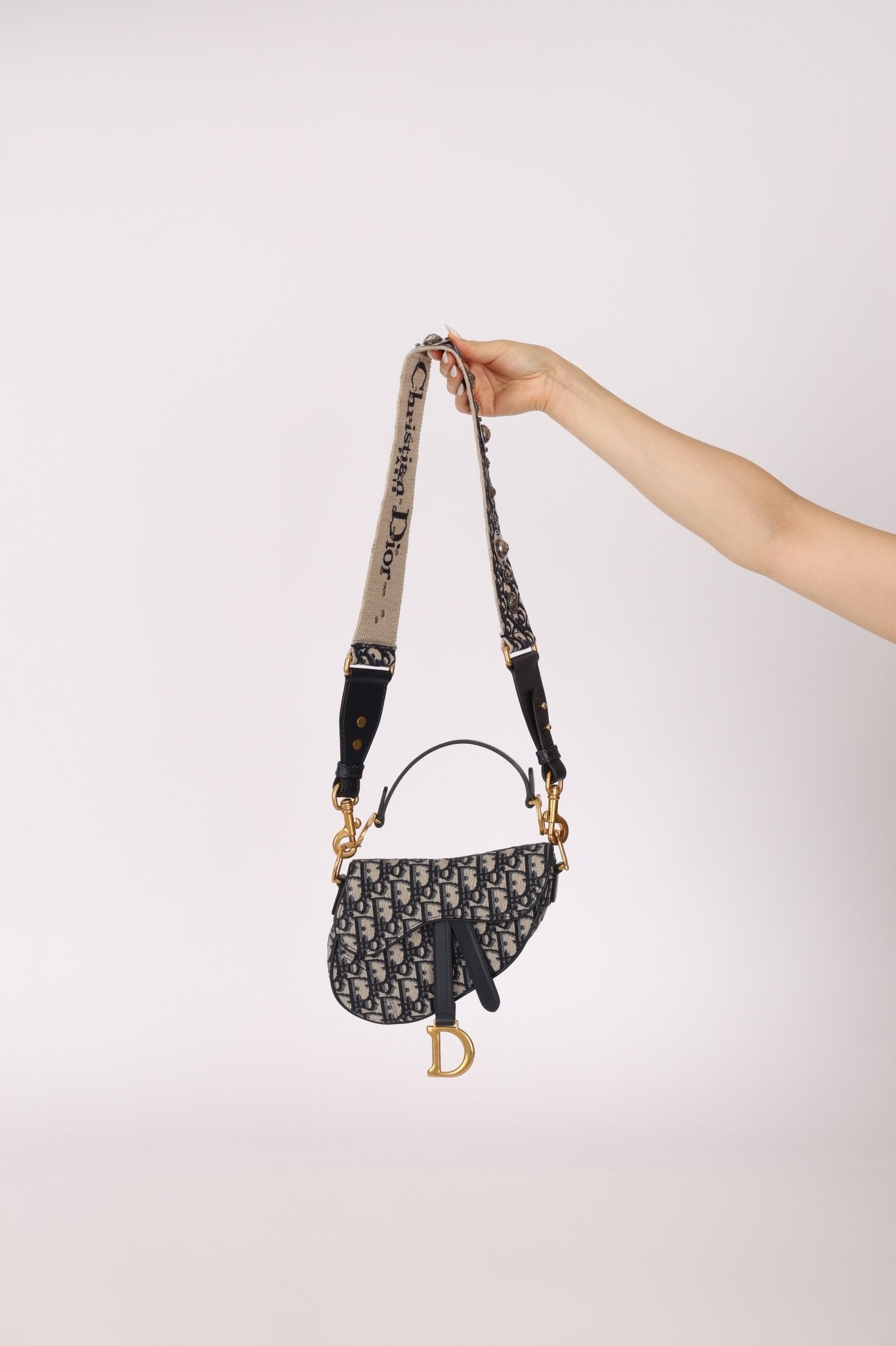 Dior 2019 Oblique Mini Saddle Bag with Guitar Strap - FashioNica