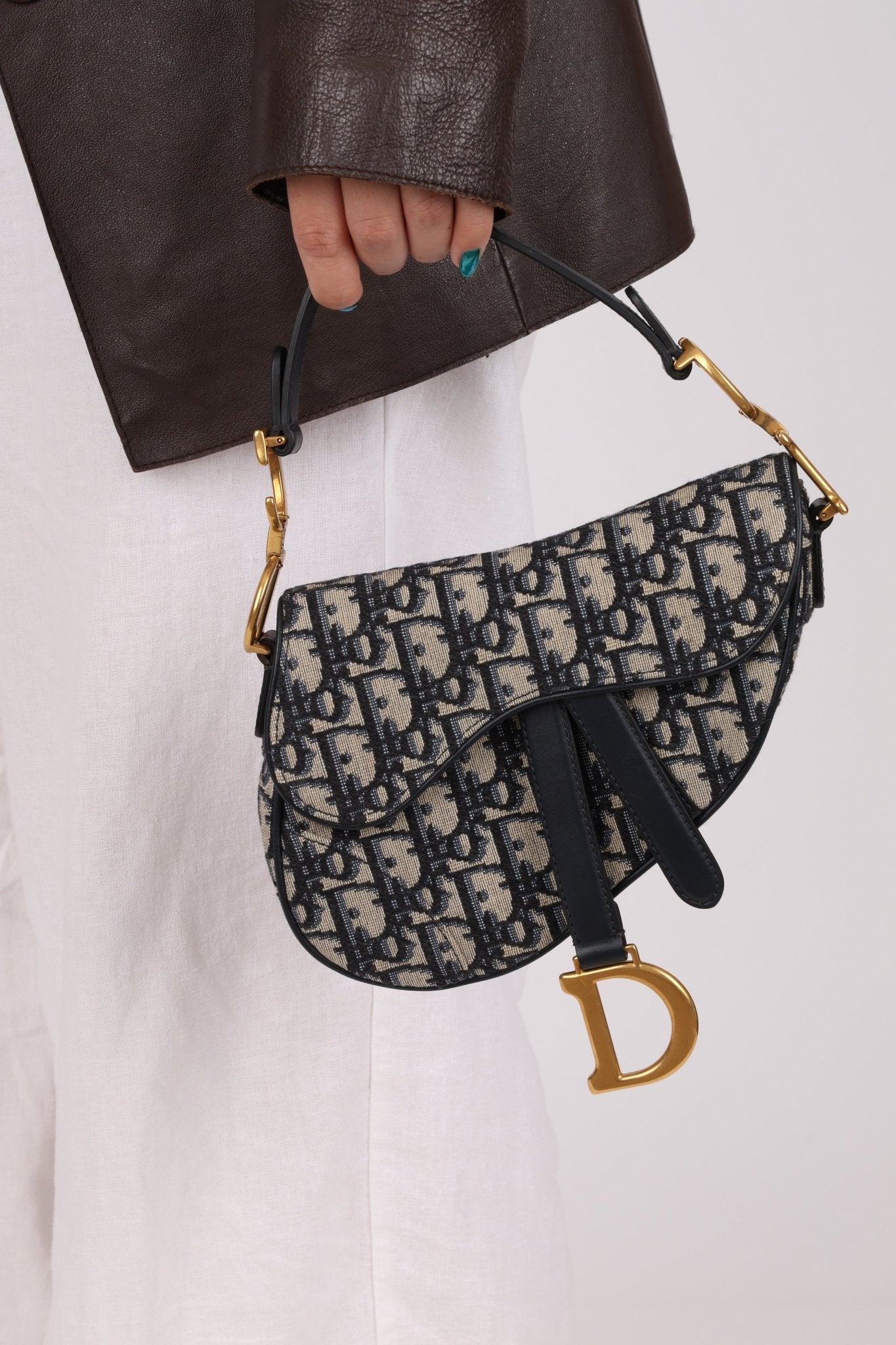 Dior 2019 Oblique Mini Saddle Bag with Guitar Strap - FashioNica