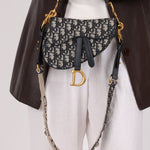 Dior 2019 Oblique Mini Saddle Bag with Guitar Strap - FashioNica