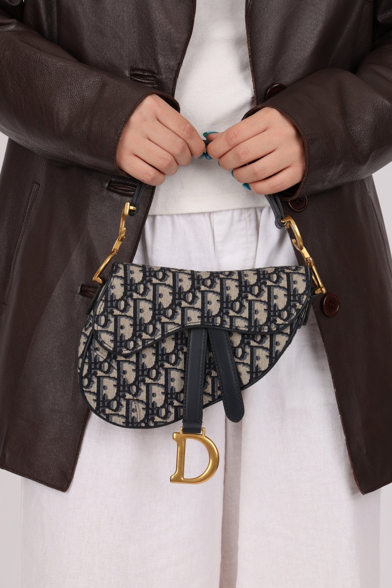 Dior 2019 Oblique Mini Saddle Bag with Guitar Strap - FashioNica