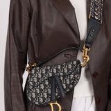 Dior 2019 Oblique Mini Saddle Bag with Guitar Strap - FashioNica