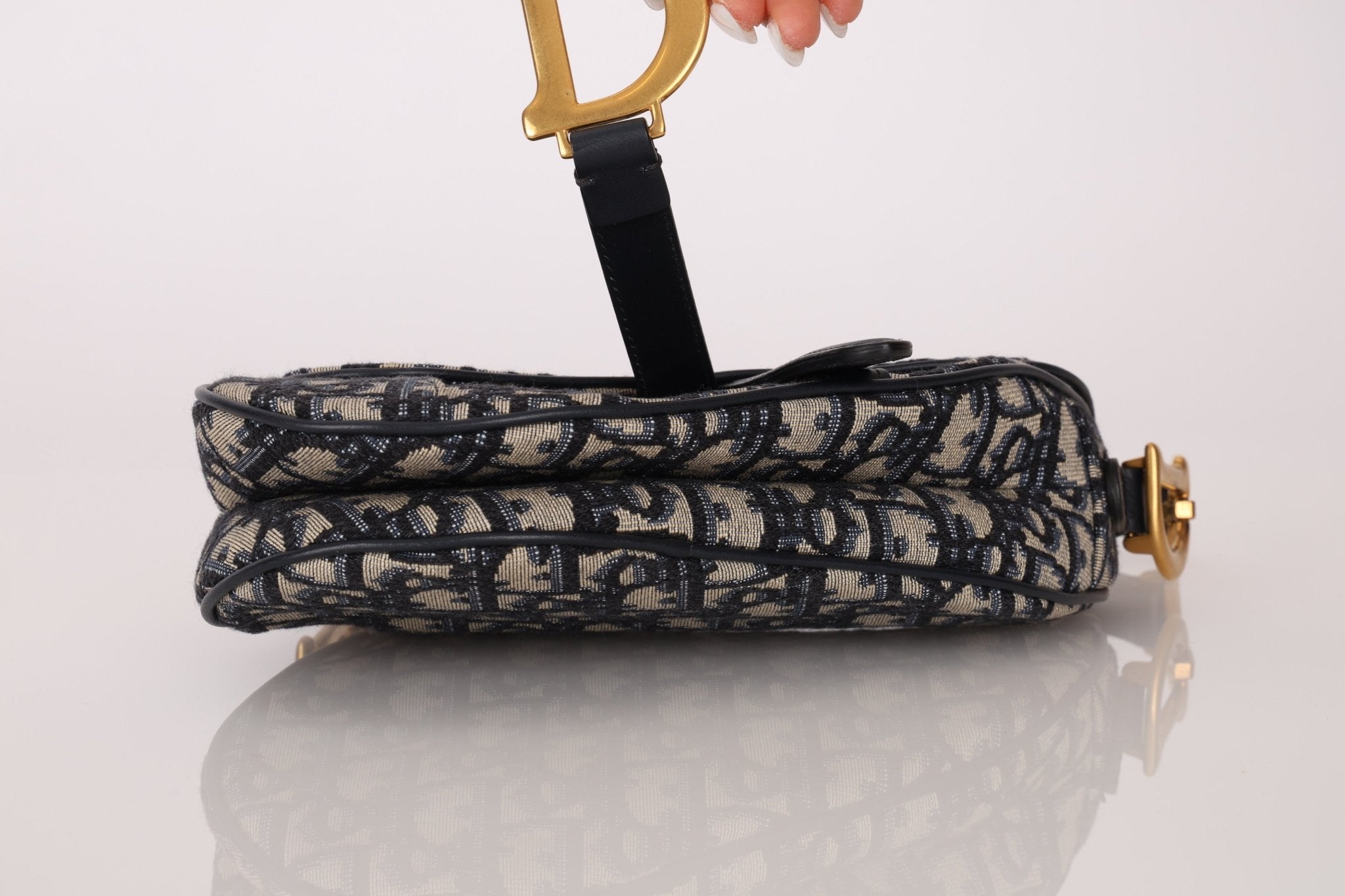 Dior 2019 Oblique Mini Saddle Bag with Guitar Strap - FashioNica