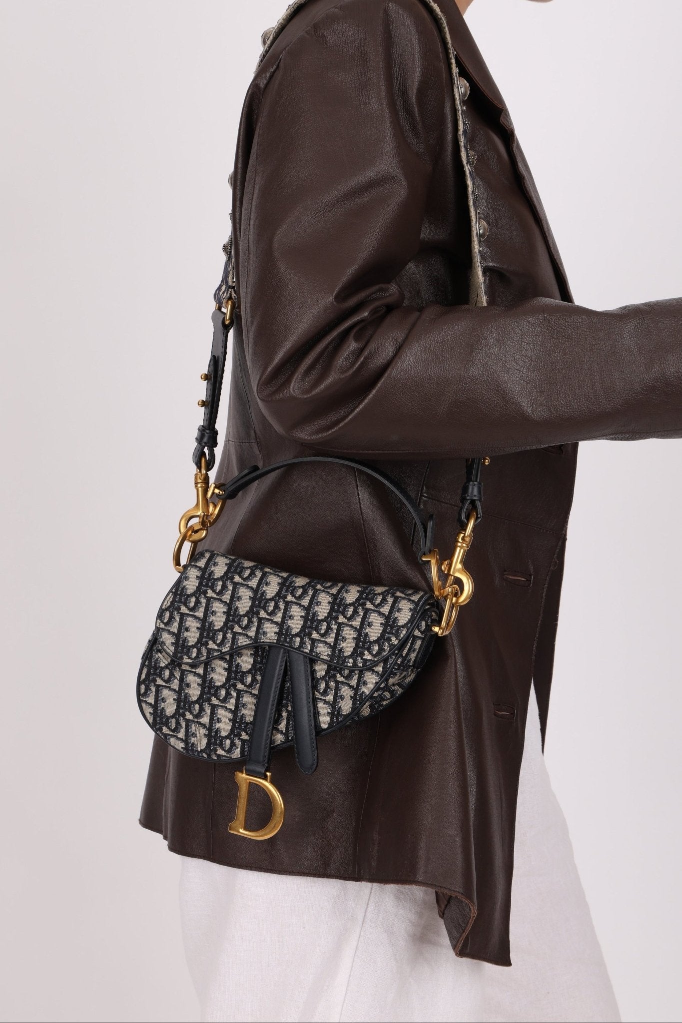 Dior 2019 Oblique Mini Saddle Bag with Guitar Strap - FashioNica